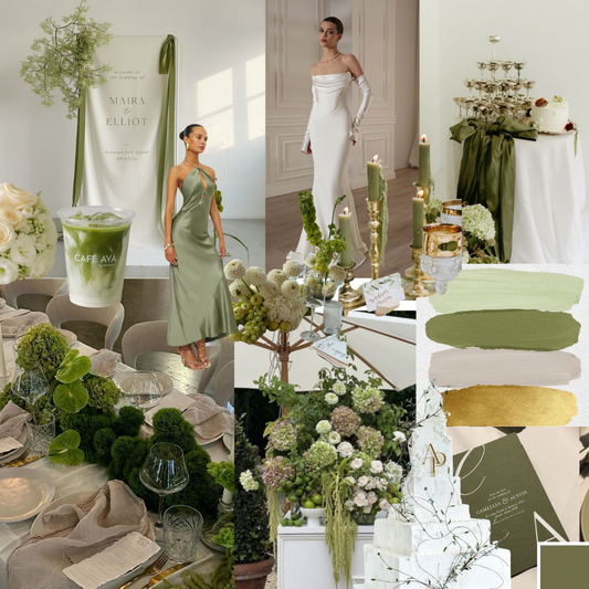 Color Stories We Love: Butter Yellow, Matcha Green & Mocha Mousse for Elegant Celebrations