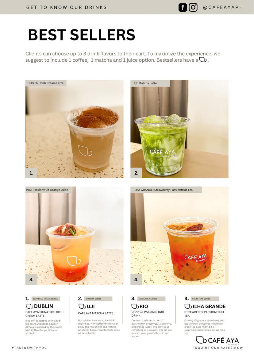 Cafe Aya Coffee, Matcha or Juice PREMIUM CART