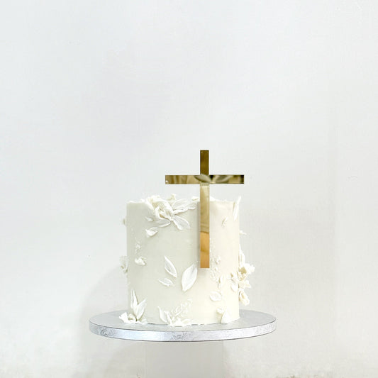 White Christening Cake